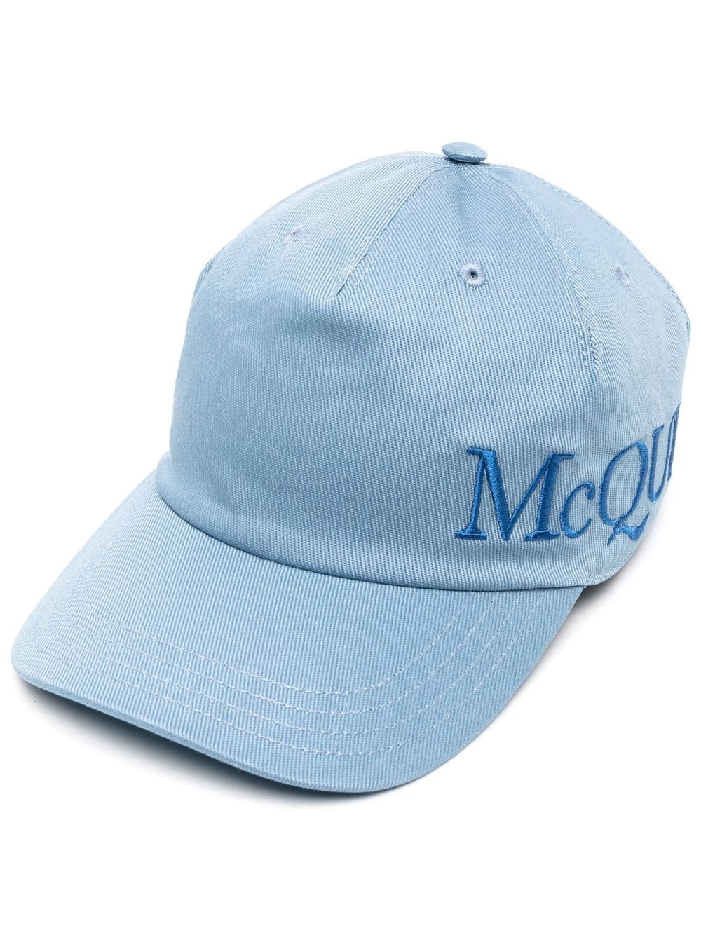Alexander McQueen logo刺绣棒球帽 - 蓝色