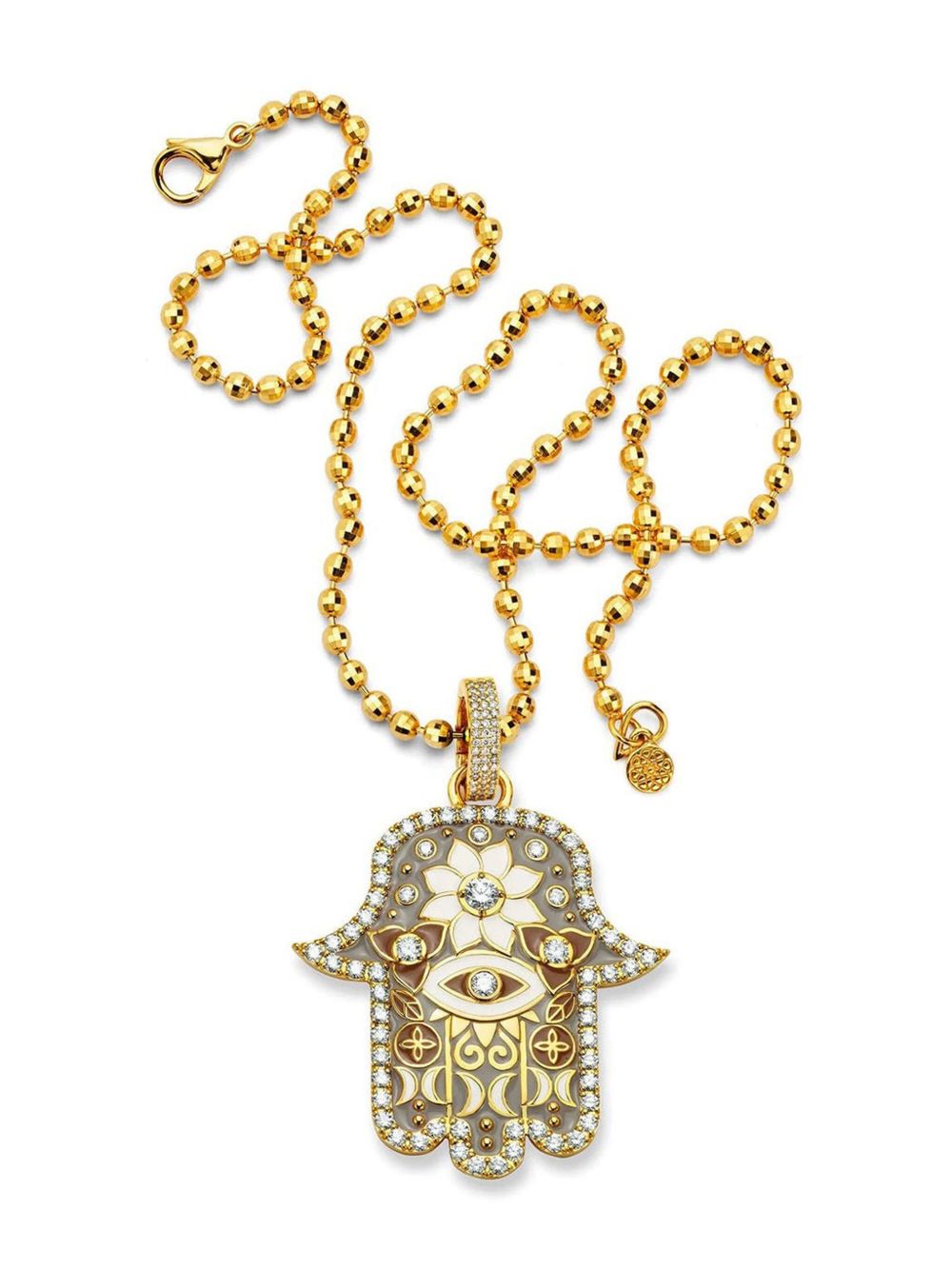 BUDDHA MAMA 20K黄金 Hamsa 钻石吊坠 - 金色