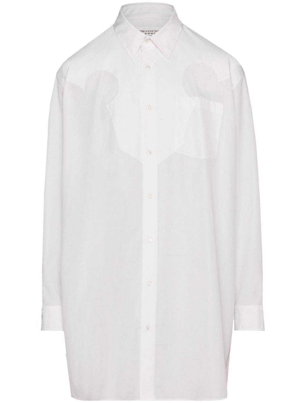 Maison Margiela 府绸棉迷你衬衫裙 - 白色