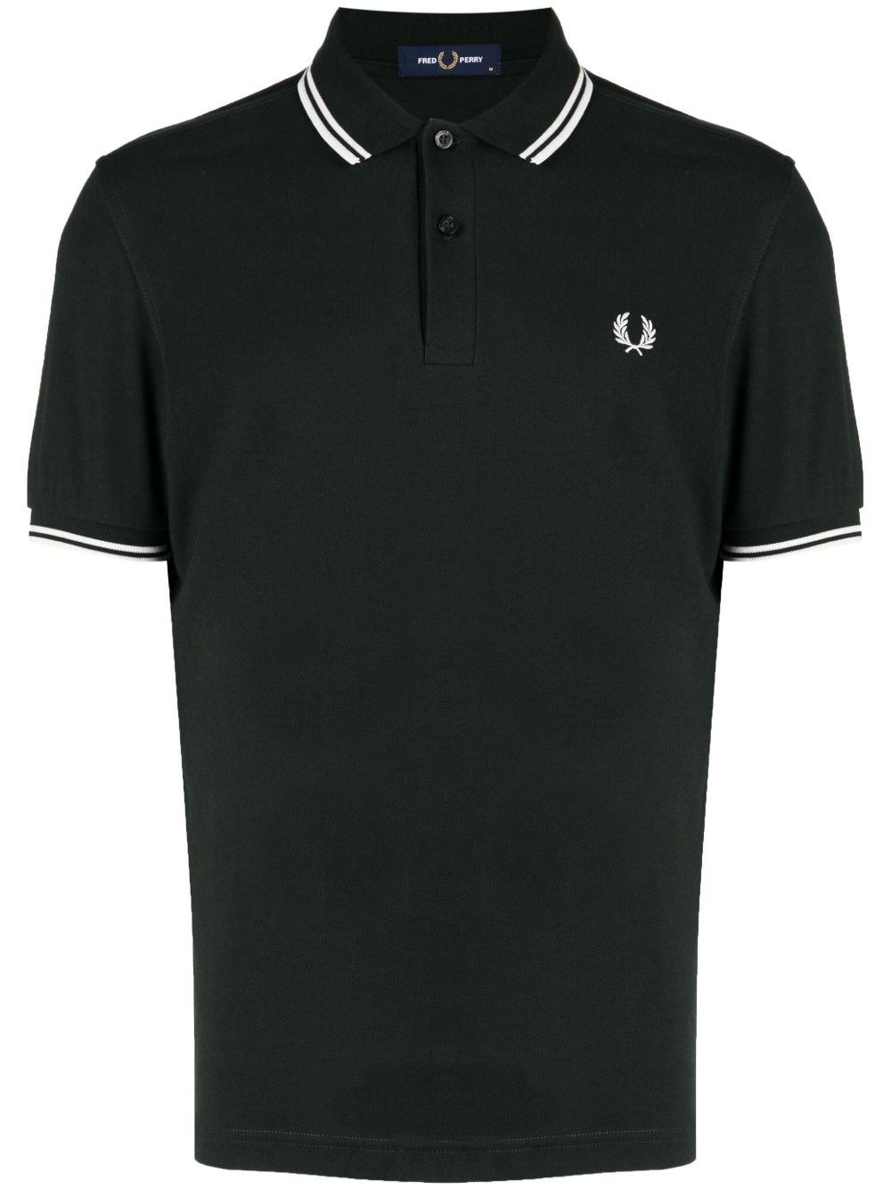 Fred Perry 对比边饰棉polo衫 - 绿色