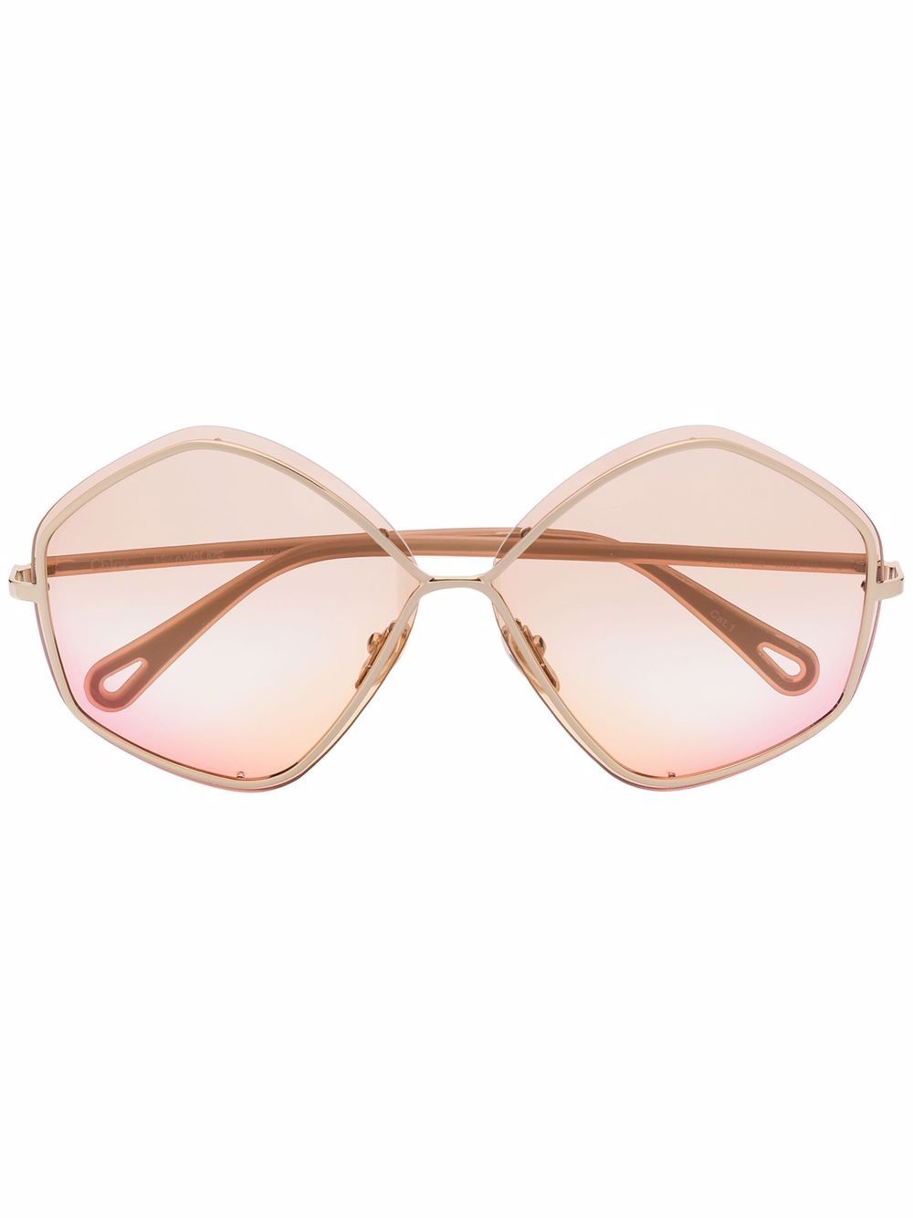 Chloé Eyewear 五角形框渐色太阳眼镜 - 中性色