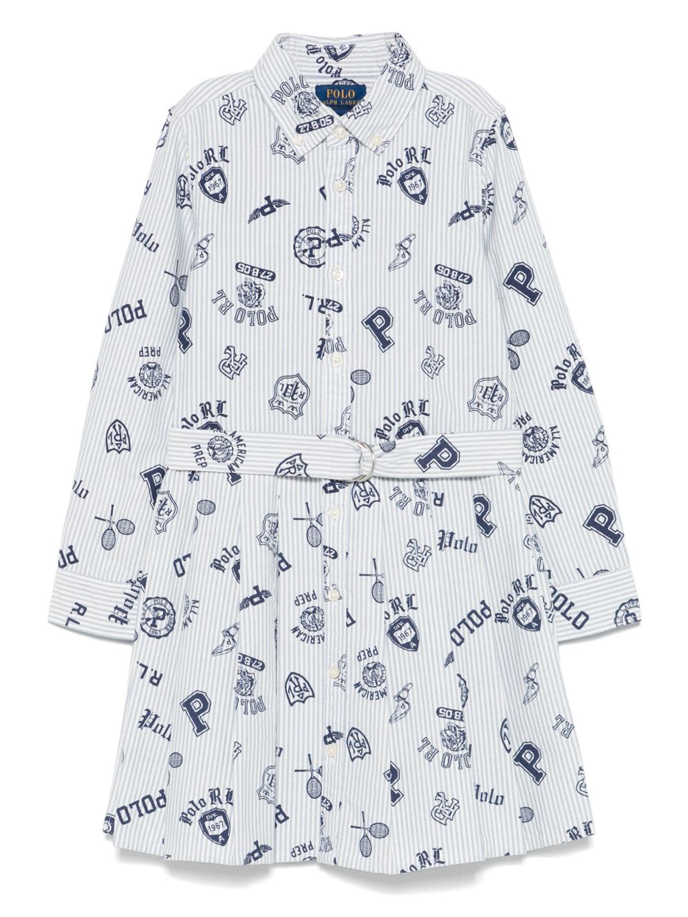 POLO RALPH LAUREN KIDS 经典衬衫裙 - 白色