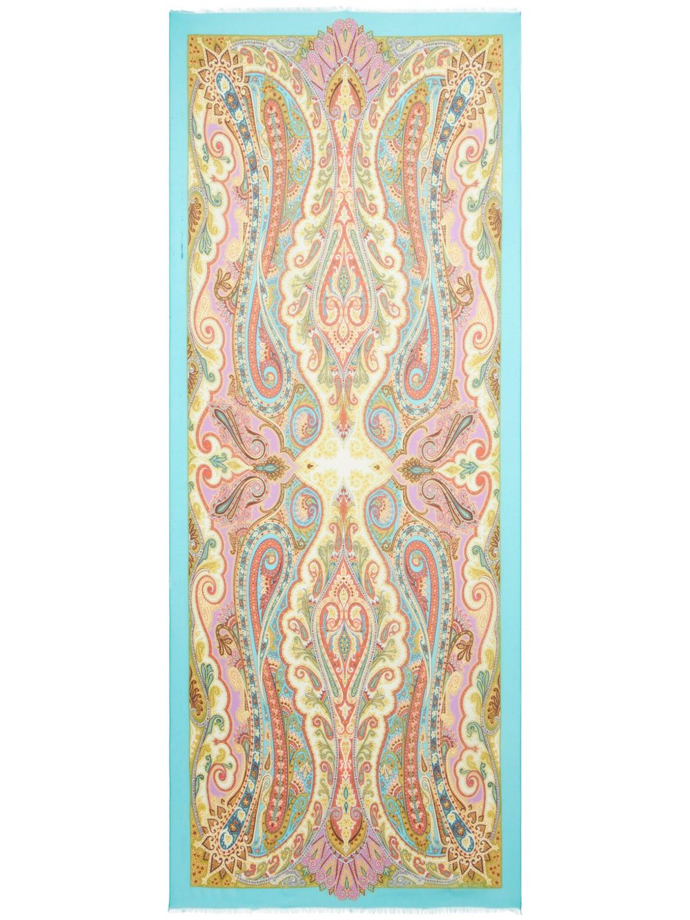 ETRO 佩斯理印花真丝围巾 - 蓝色