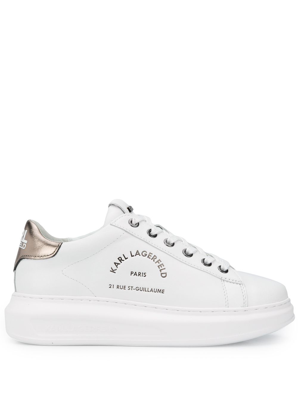 Karl Lagerfeld Rue St-Guillaume Kapri 皮质运动鞋 - 白色