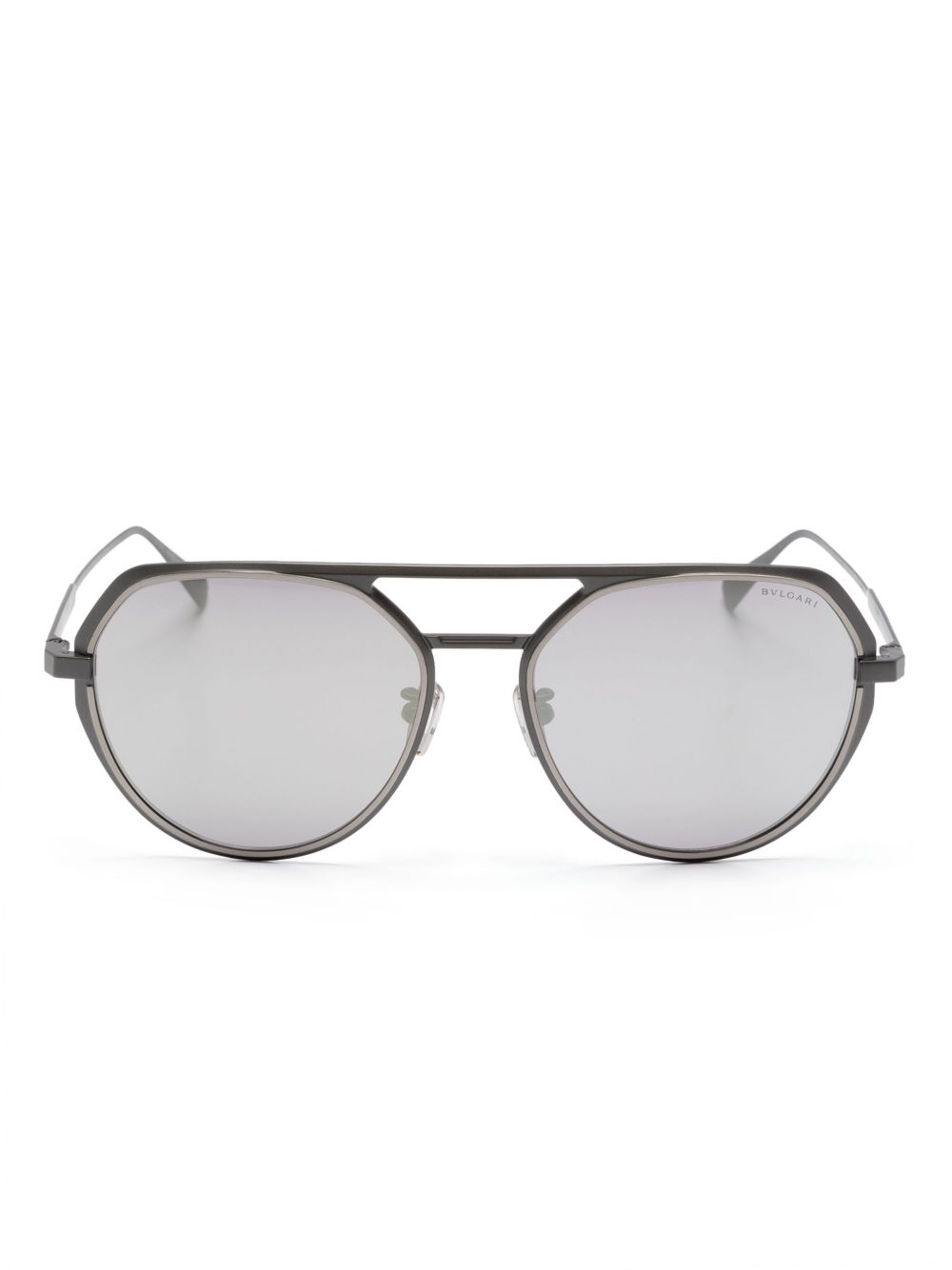 Bvlgari BV40019U 飞行员镜框太阳眼镜 - 银色
