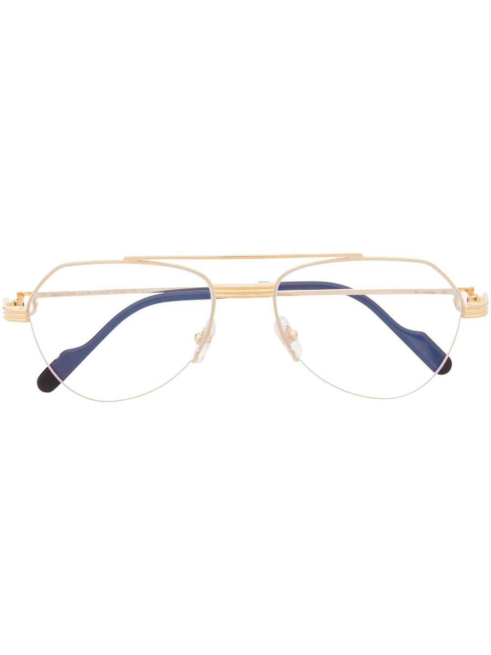 Cartier Eyewear 飞行员框眼镜 - 金色