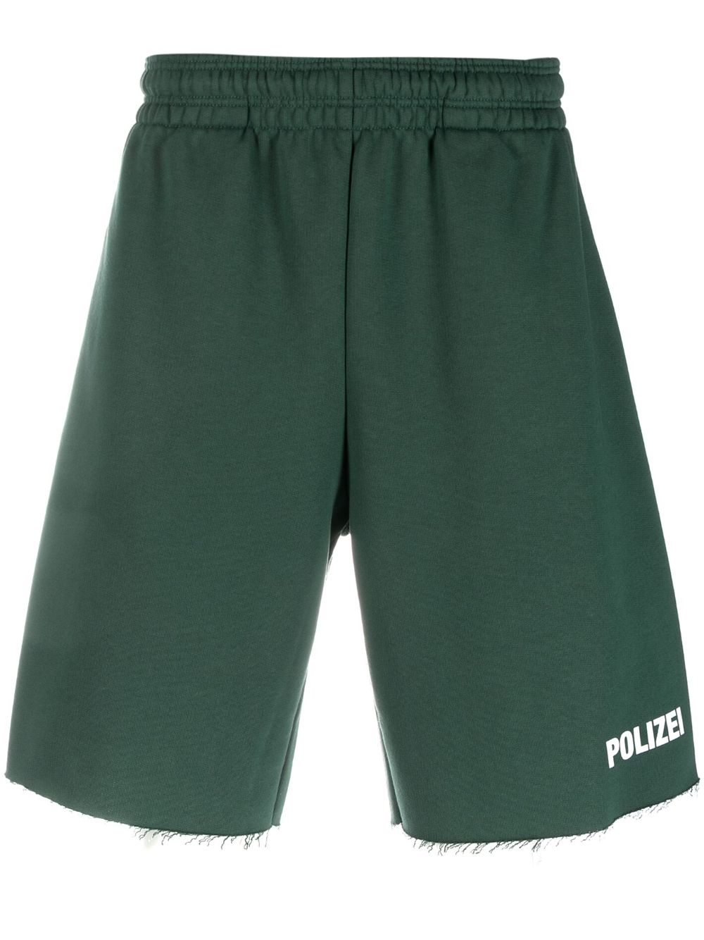 VETEMENTS Polizei 磨损边短裤 - 绿色