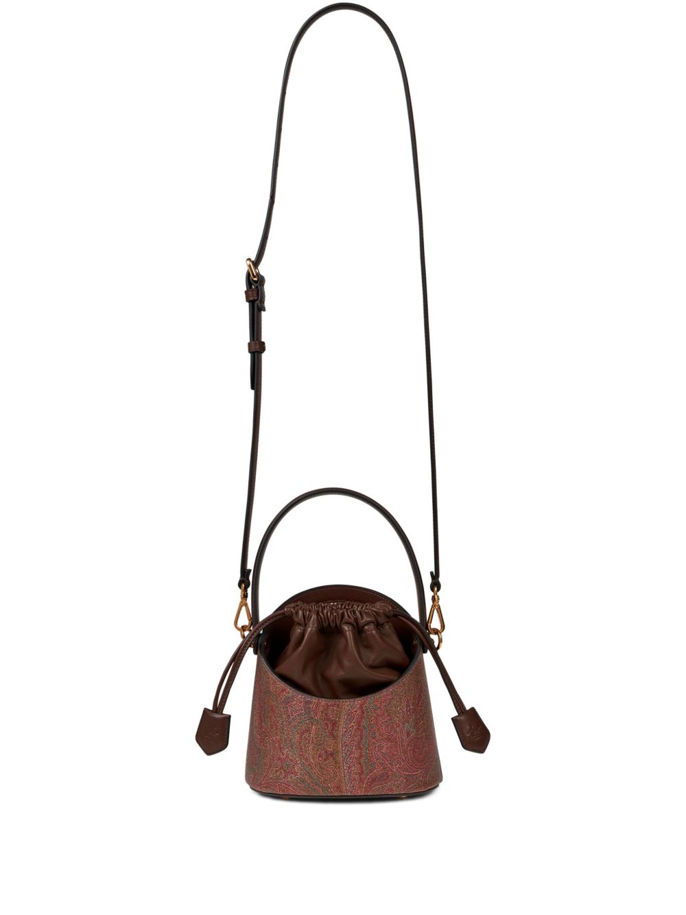 ETRO Saturno 佩斯理印花小号斜挎包 - 褐色