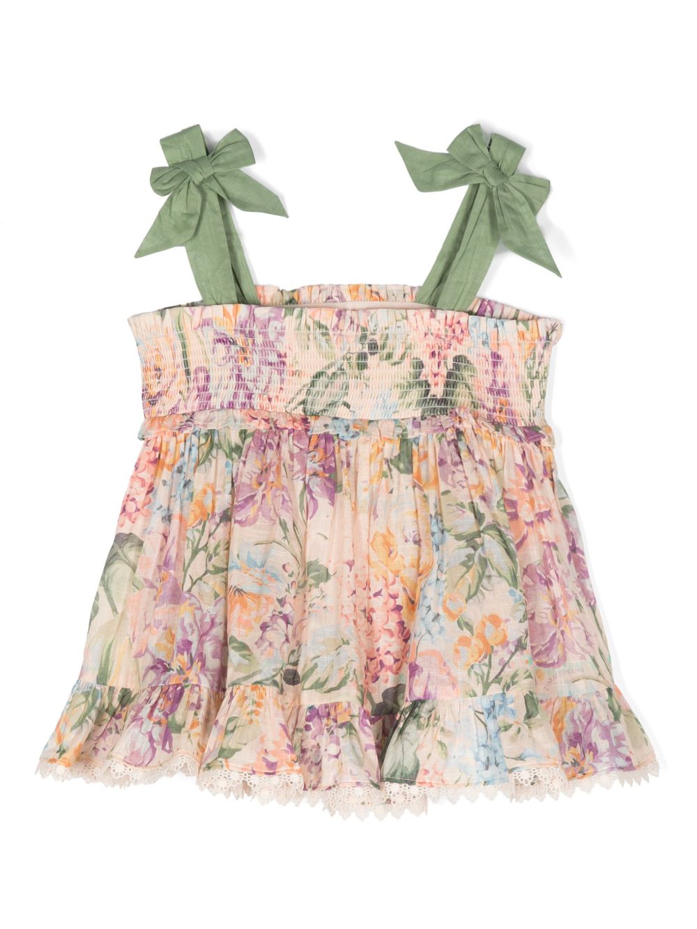 ZIMMERMANN Kids Halliday 花卉印花连衣裙 - 中性色