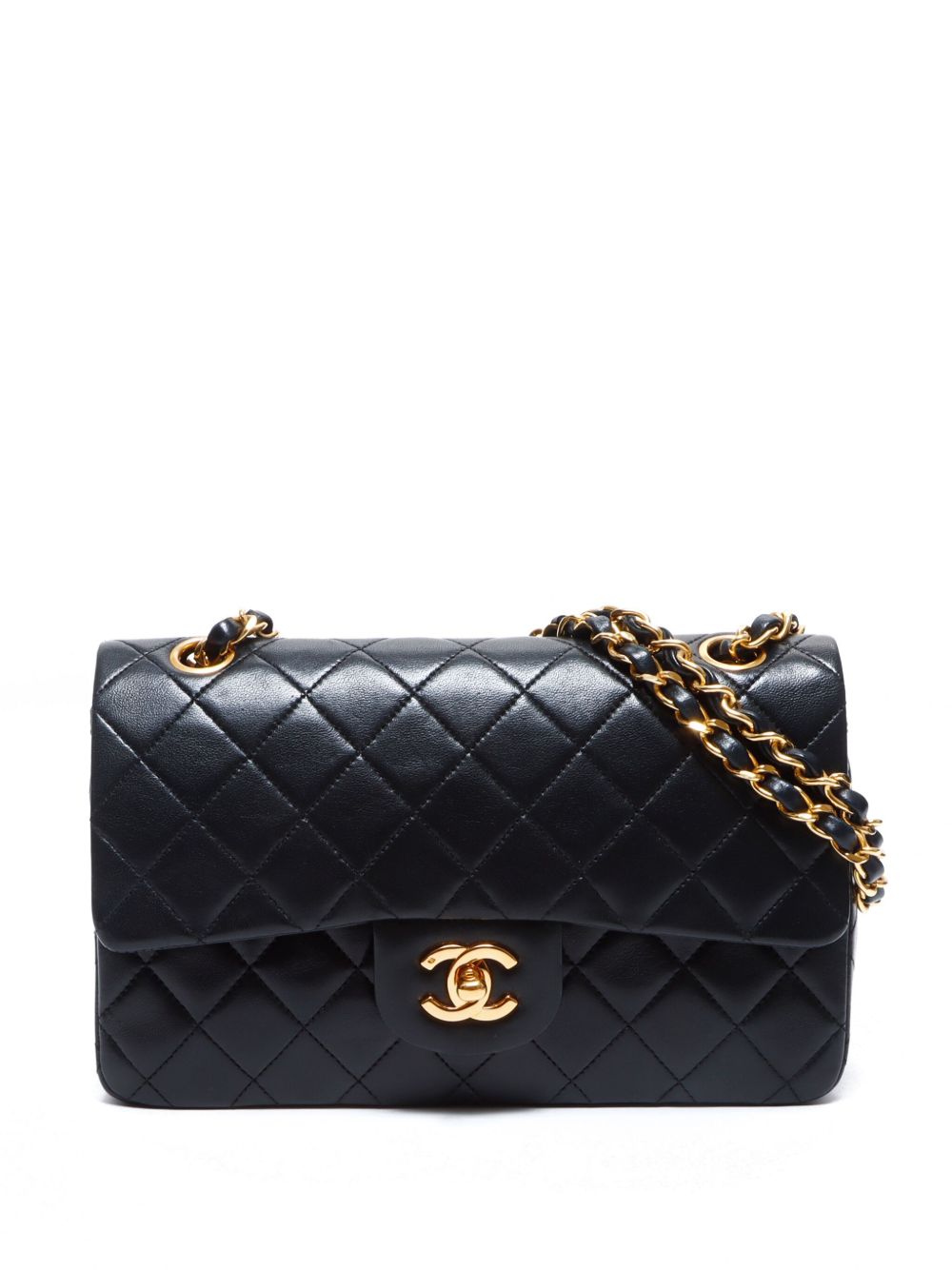 CHANEL Pre-Owned Double Flap 单肩包（1985-1991年典藏款） - 黑色