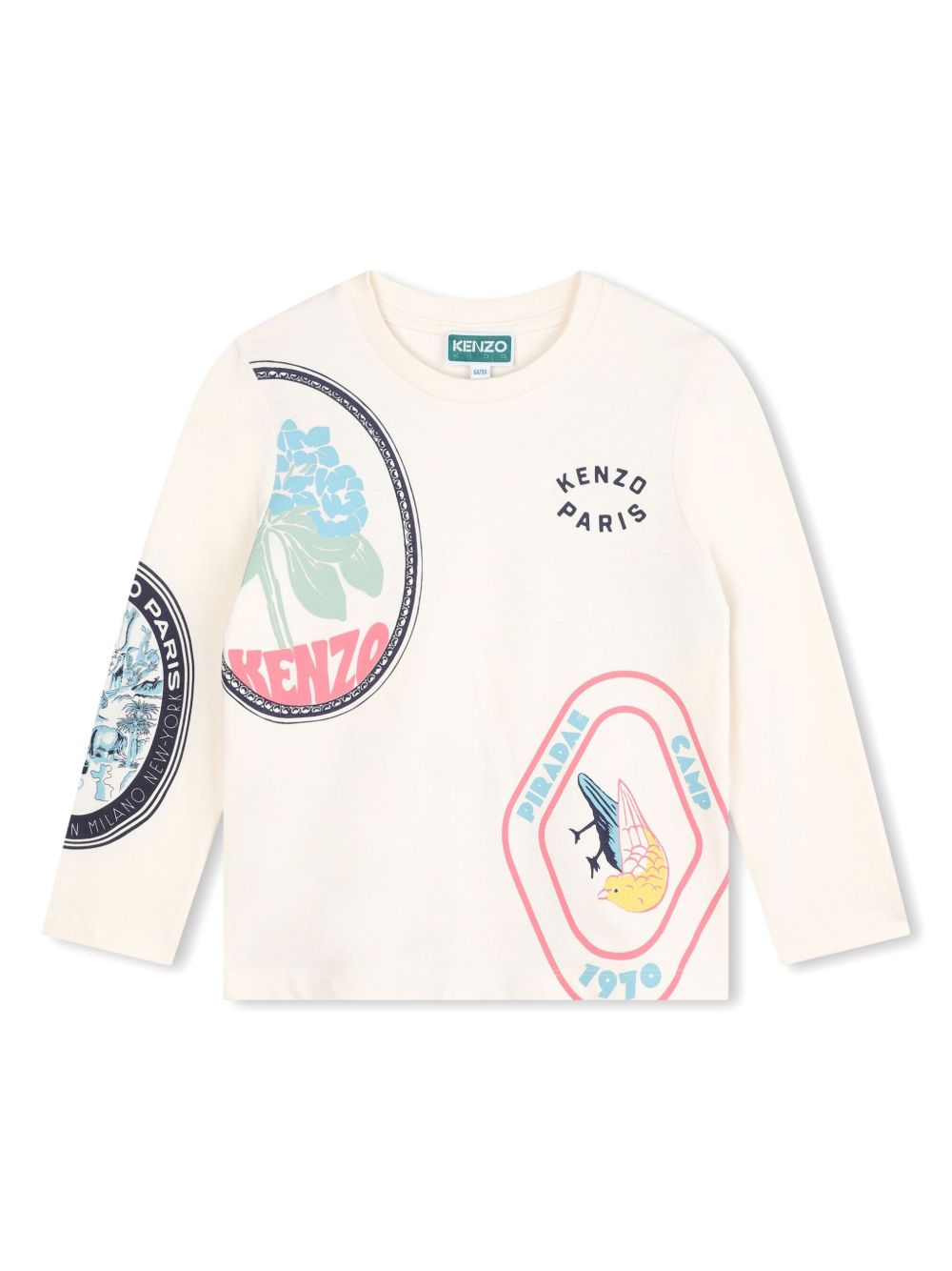 Kenzo Kids 图案印花棉T恤 - 白色