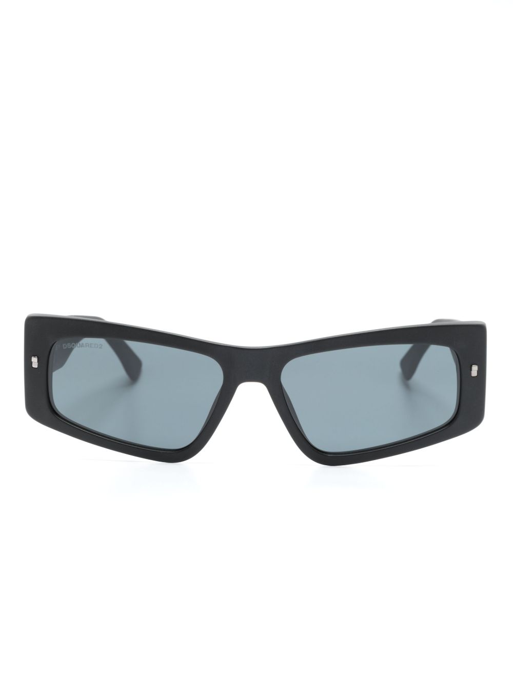 DSQUARED2 EYEWEAR 长方形框太阳眼镜 - 黑色