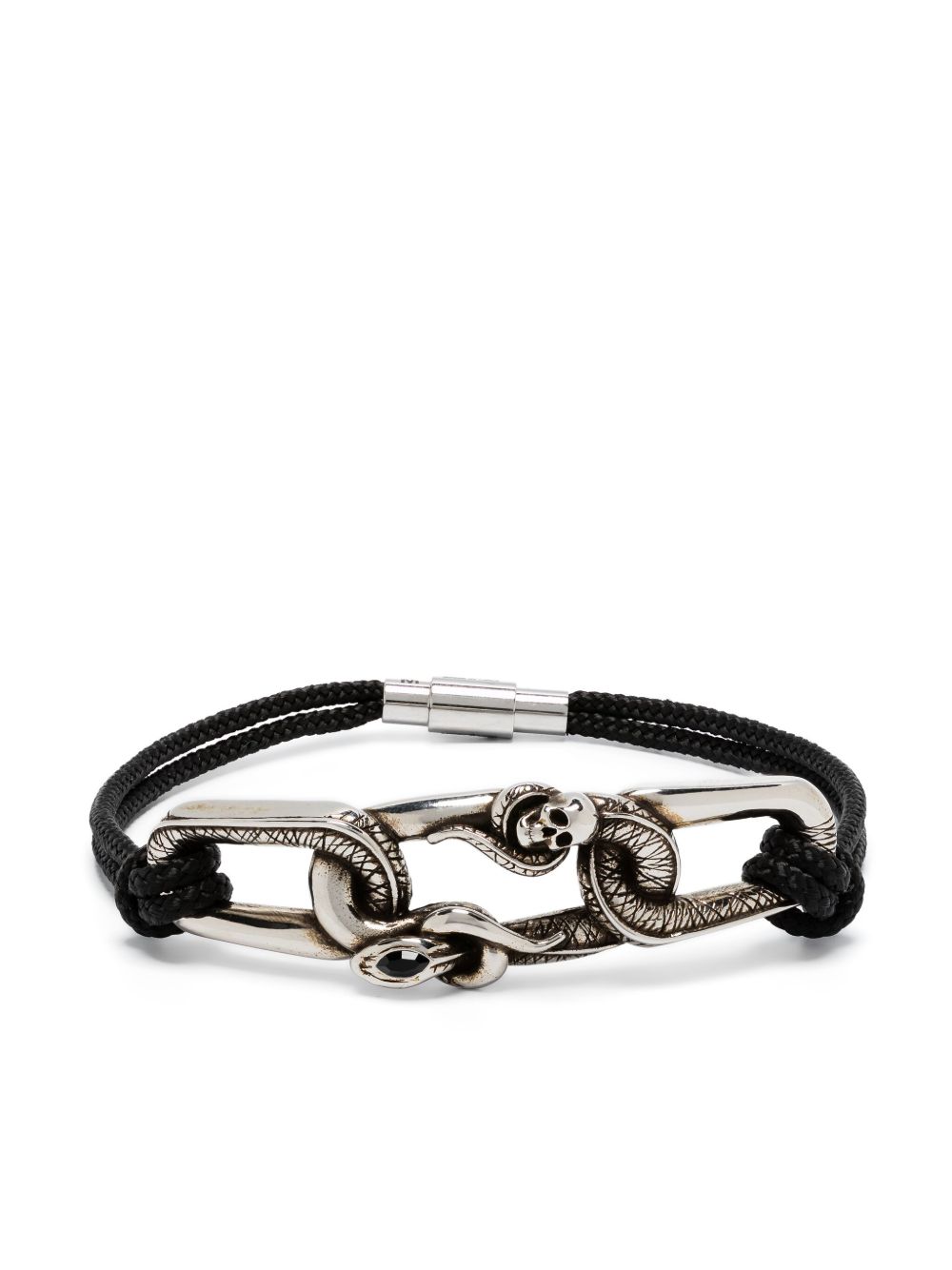 Alexander McQueen Snake And Skull 手链 - 银色