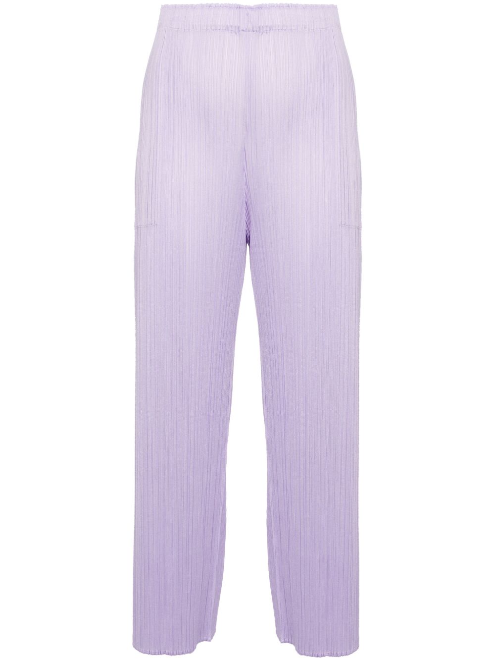 Pleats Please Issey Miyake April 细褶直筒长裤 - 紫色