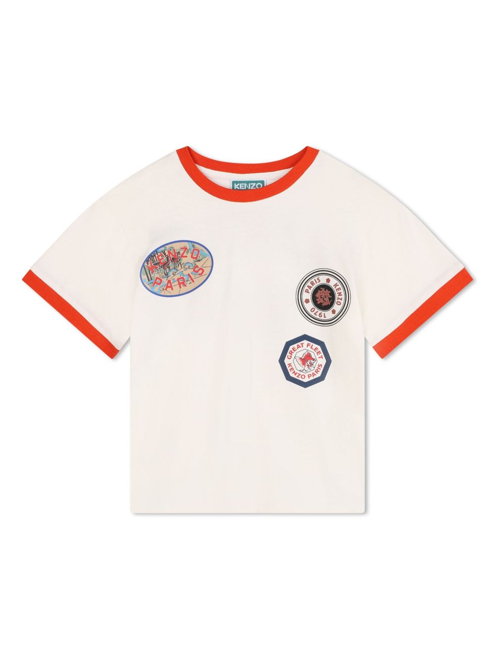 Kenzo Kids logo印花棉T恤 - 白色
