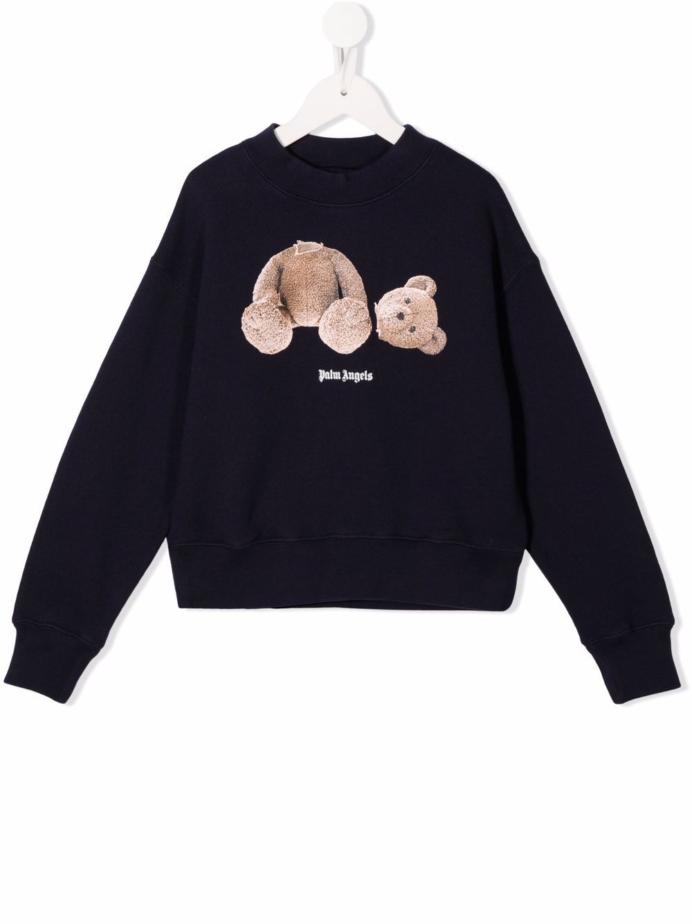 Palm Angels Kids 泰迪熊印花棉质卫衣 - 蓝色