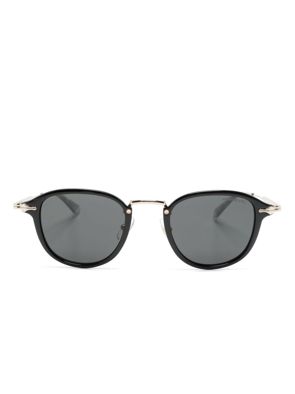 Montblanc 0336 方形镜框太阳眼镜 - 黑色