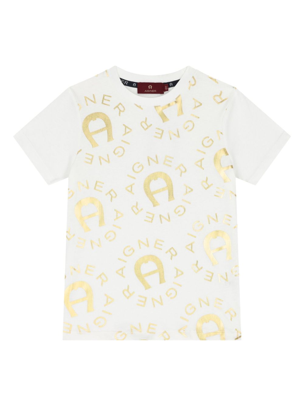 Aigner Kids logo印花T恤 - 白色