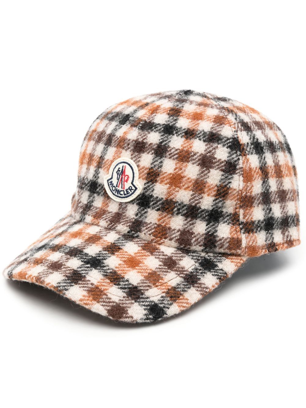 Moncler 盟可睐 格纹初剪羊毛棒球帽 - 褐色