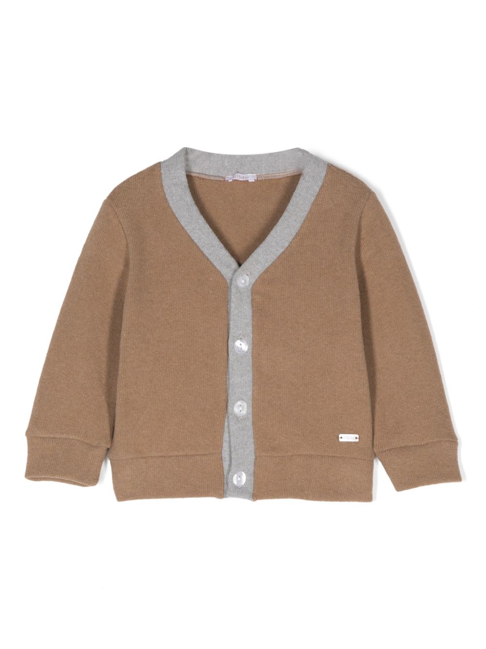 Le Bebé Enfant logo标牌开衫 - 中性色