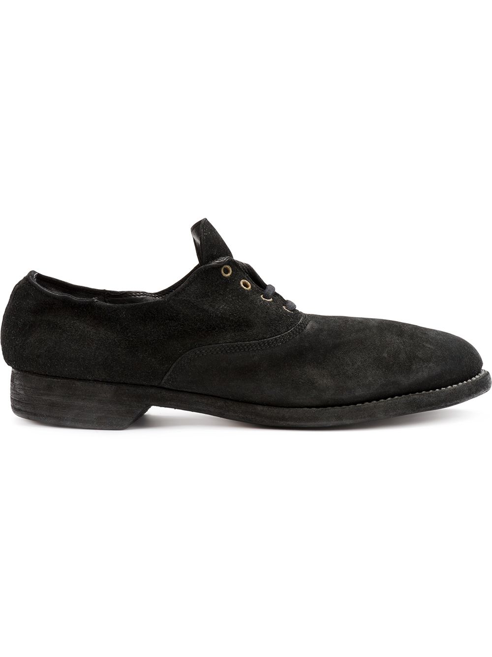 Guidi 缝合细节牛津鞋 - 黑色