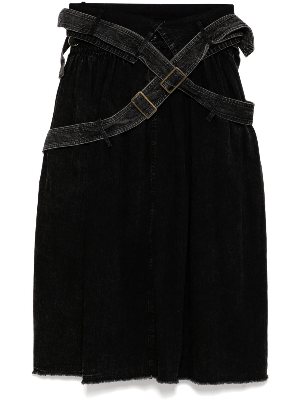 Yohji Yamamoto 牛仔半身裙 - 黑色