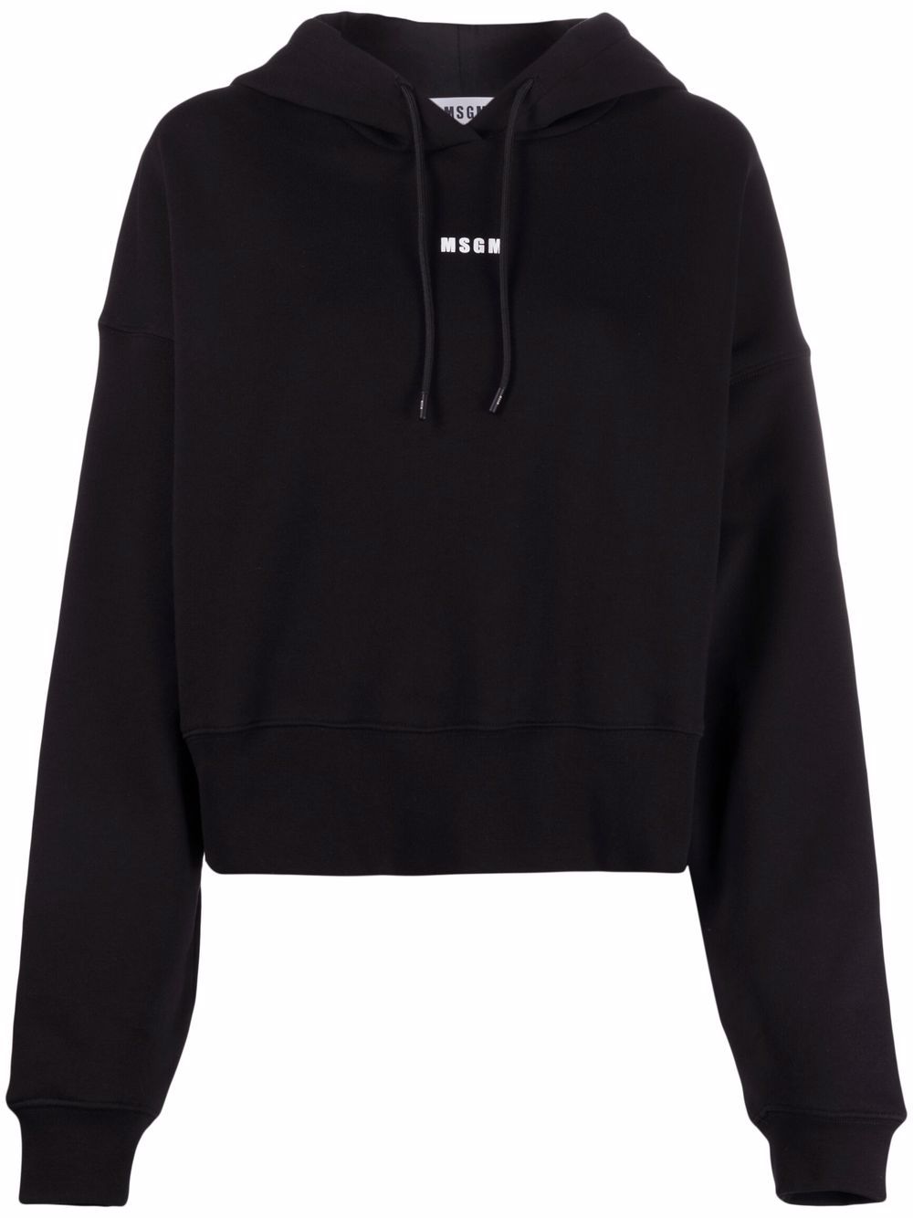 MSGM logo印花连帽衫 - 黑色