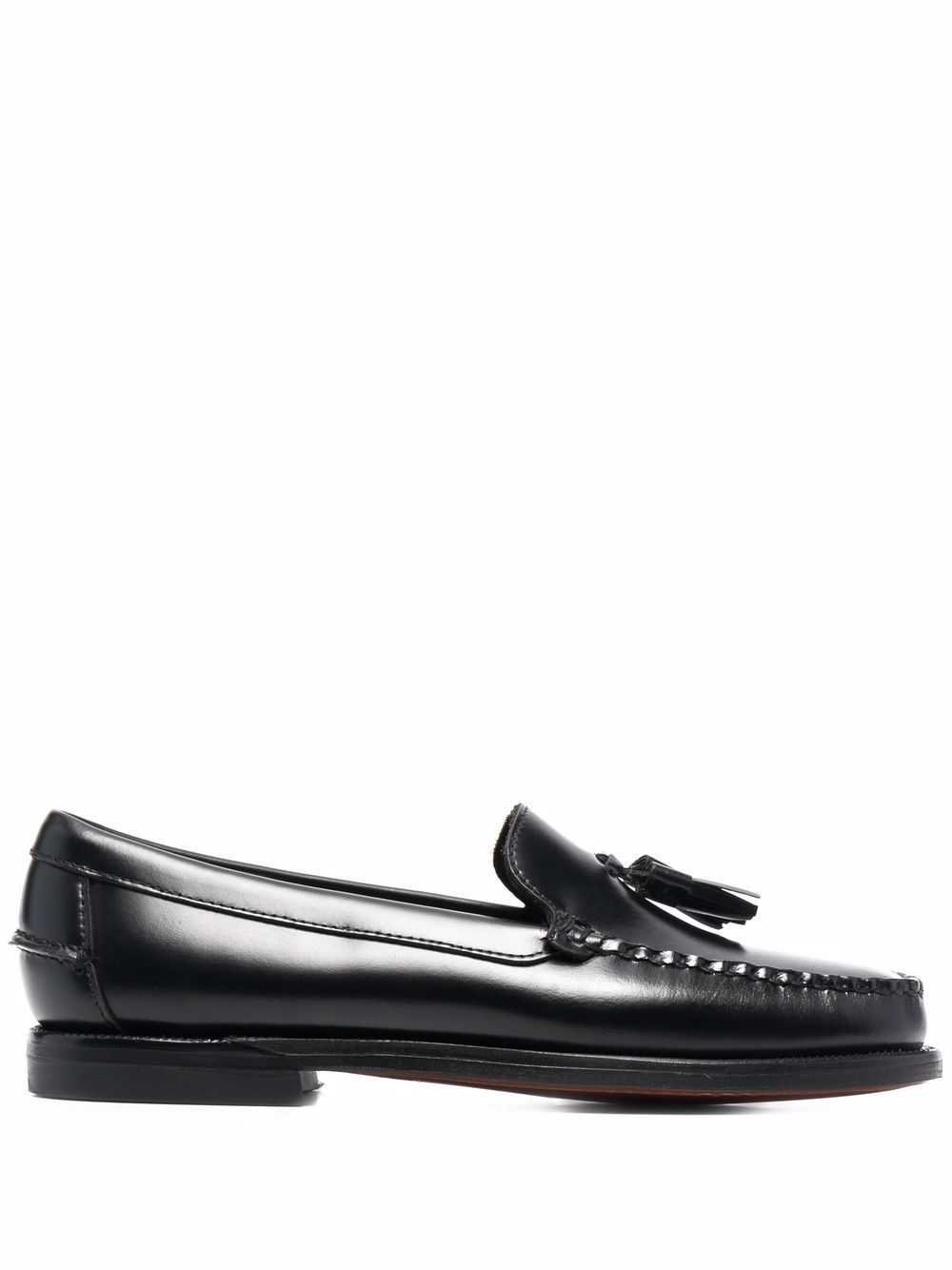Sebago 流苏细节皮质乐福鞋 - 黑色