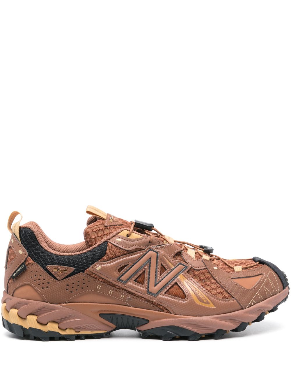 New Balance logo贴花皮质运动鞋 - 褐色