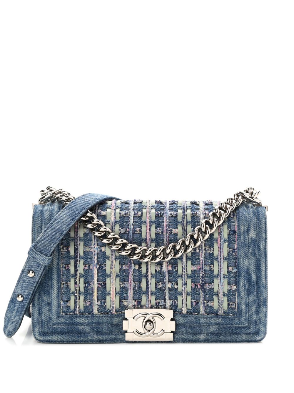 CHANEL Pre-Owned Boy Chanel 中号单肩包（2018年典藏款） - 蓝色