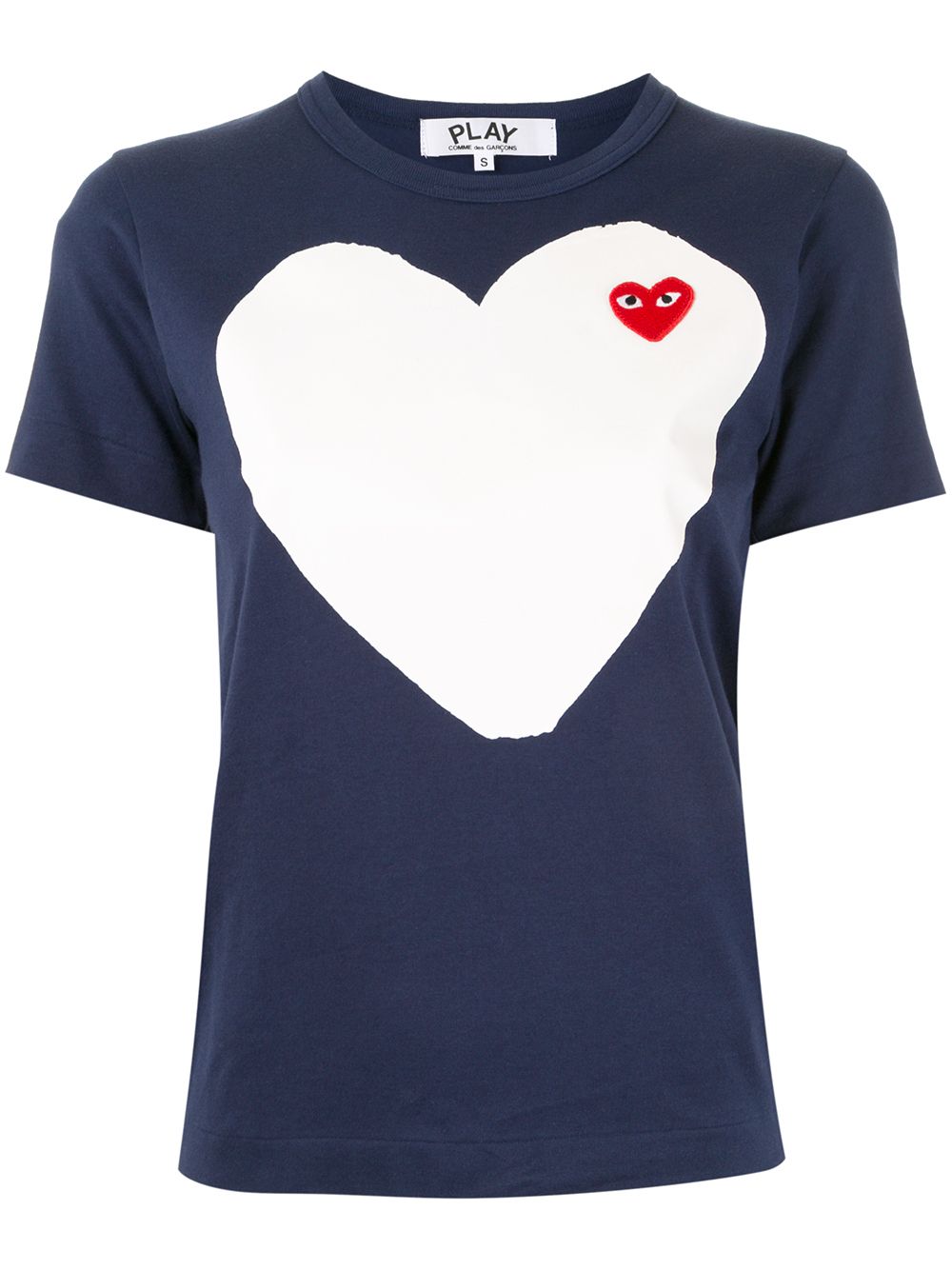 Comme Des Garçons Play logo贴花印花T恤 - 蓝色