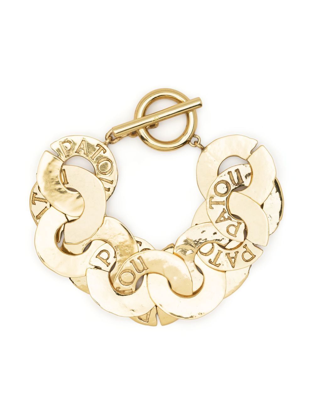 Patou logo雕刻钱币造型手链 - 金色