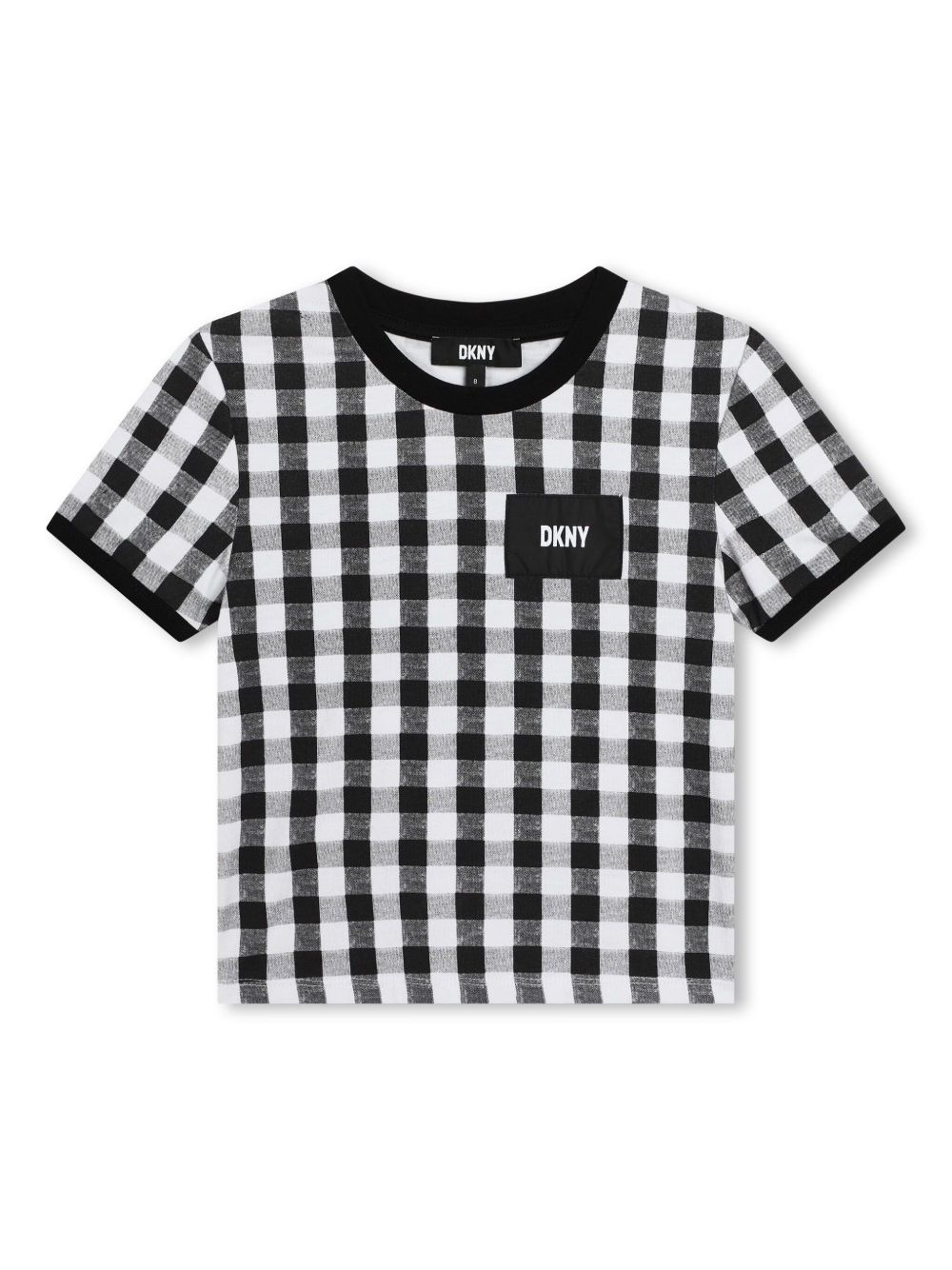 Dkny Kids 格纹圆领T恤 - 黑色