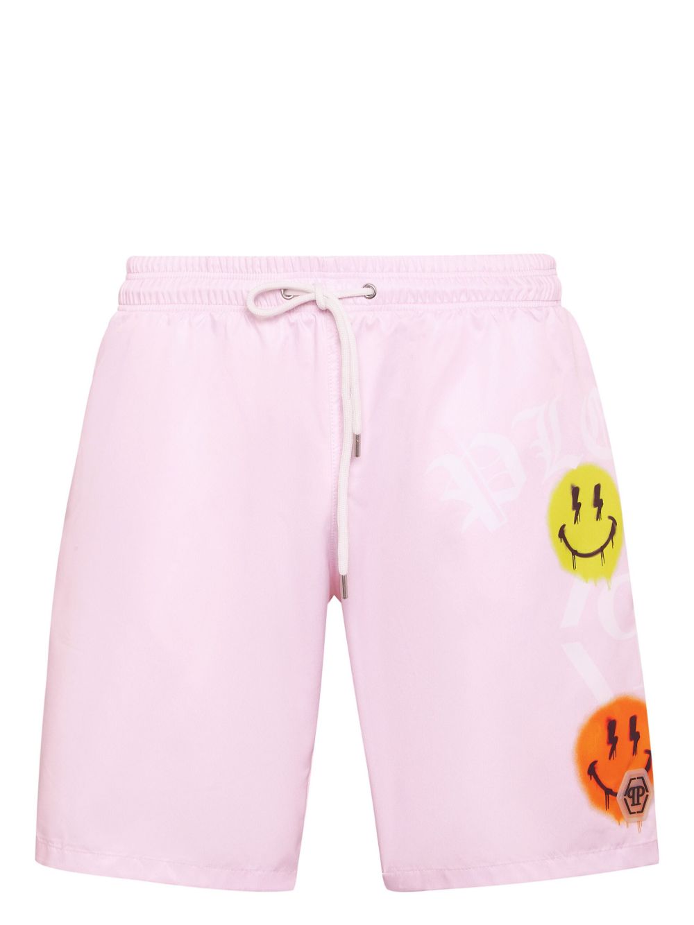 Philipp Plein logo印花泳裤 - 粉色
