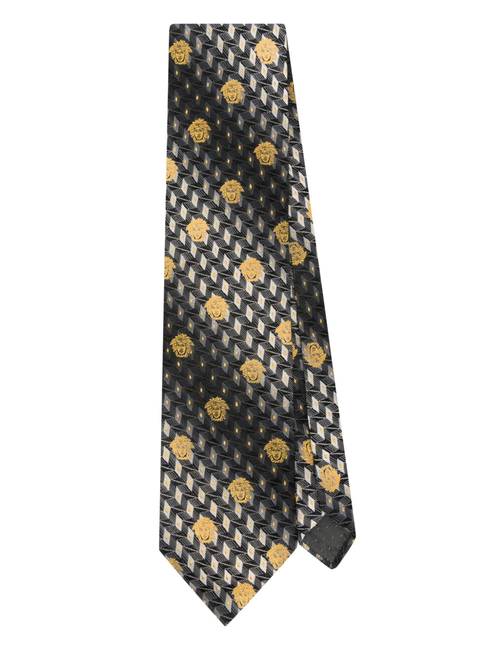 Versace Pre-Owned 美杜莎头像真丝领带（1990年代典藏款） - 黑色