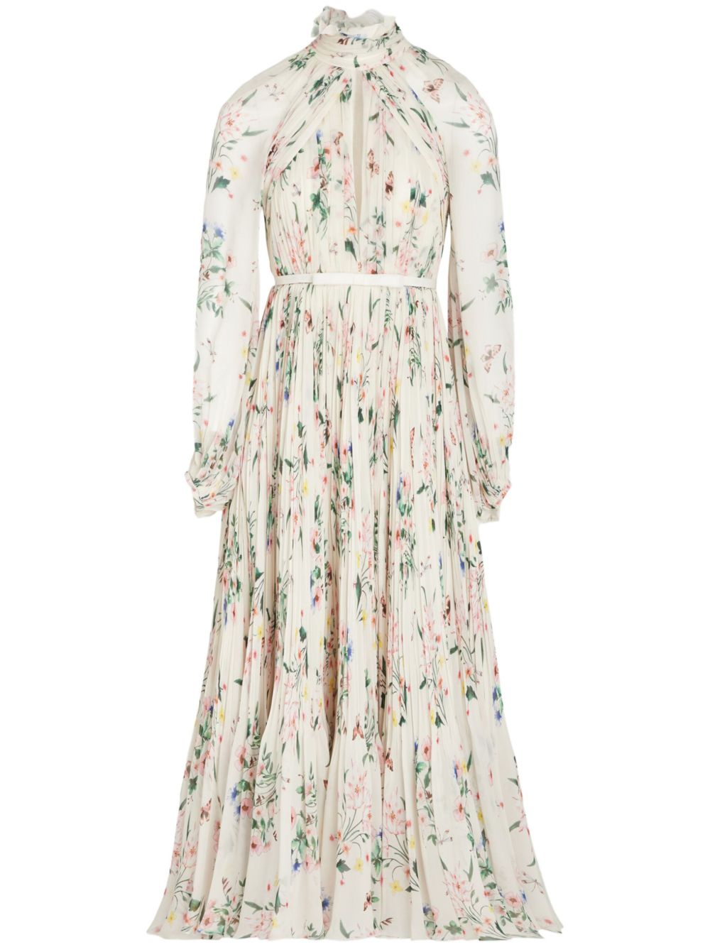 Giambattista Valli 植物垂坠连衣裙 - 白色