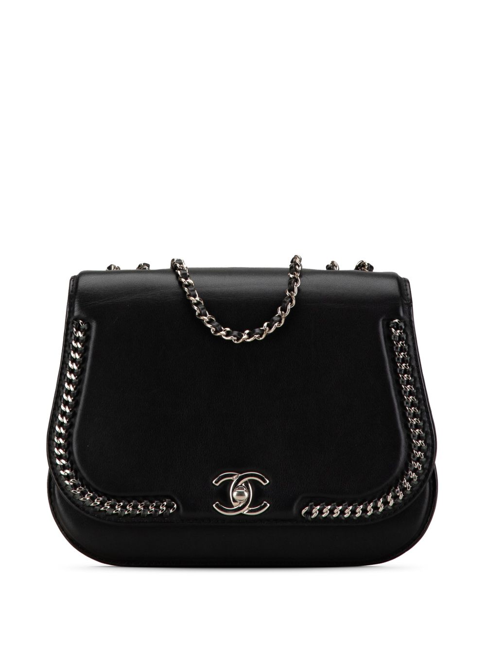 CHANEL Pre-Owned Braided Chic Flap 小号小牛皮单肩包（2016-2017年典藏款） - 黑色