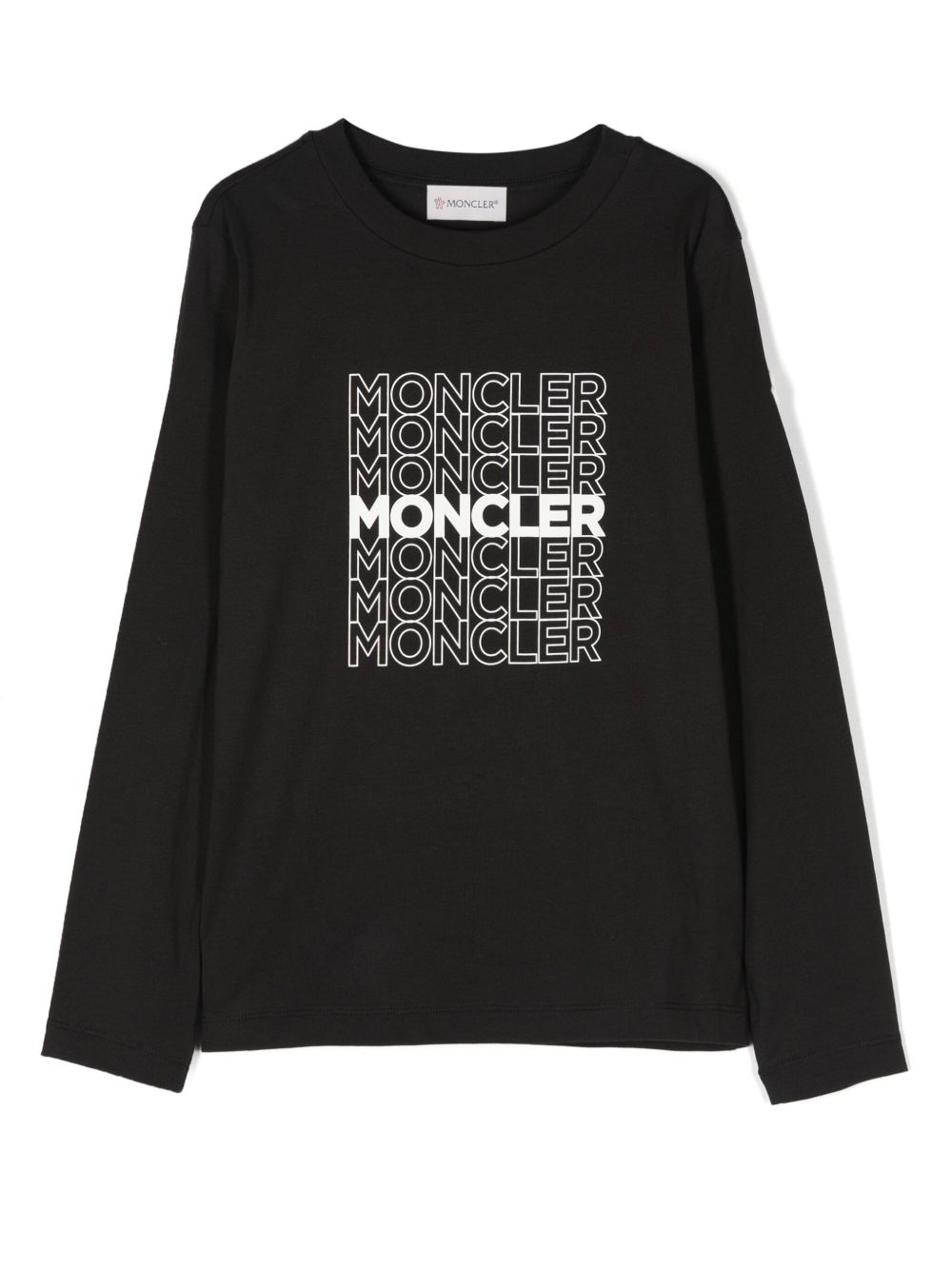 Moncler Enfant logo印花棉T恤 - 黑色