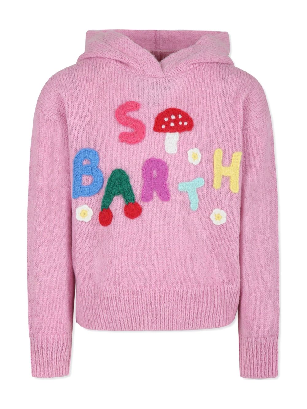 MC2 Saint Barth Kids 标贴连帽衫 - 粉色