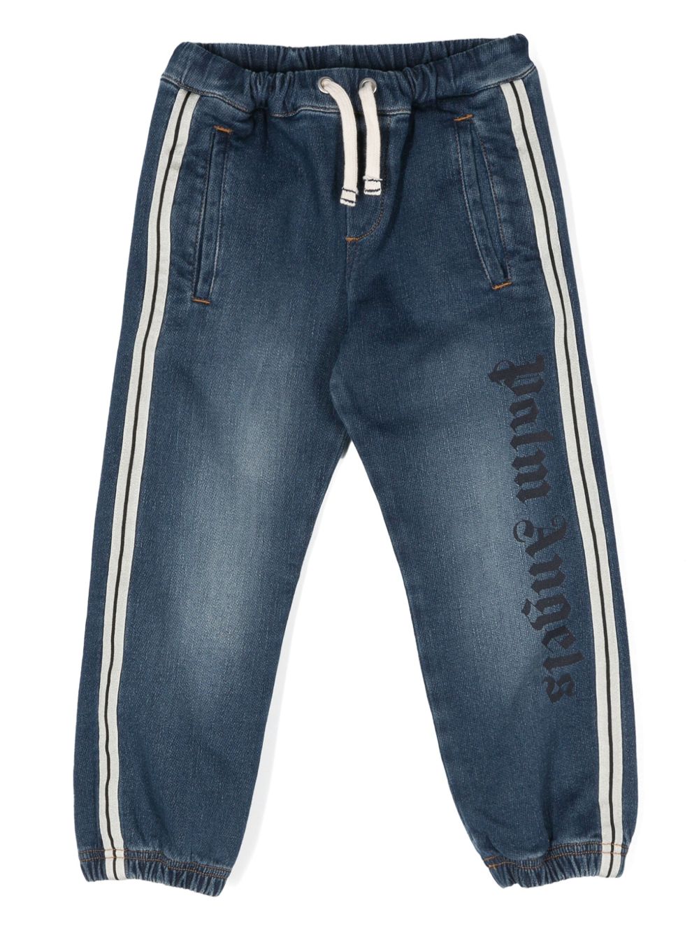 Palm Angels Kids logo印花牛仔裤 - 蓝色