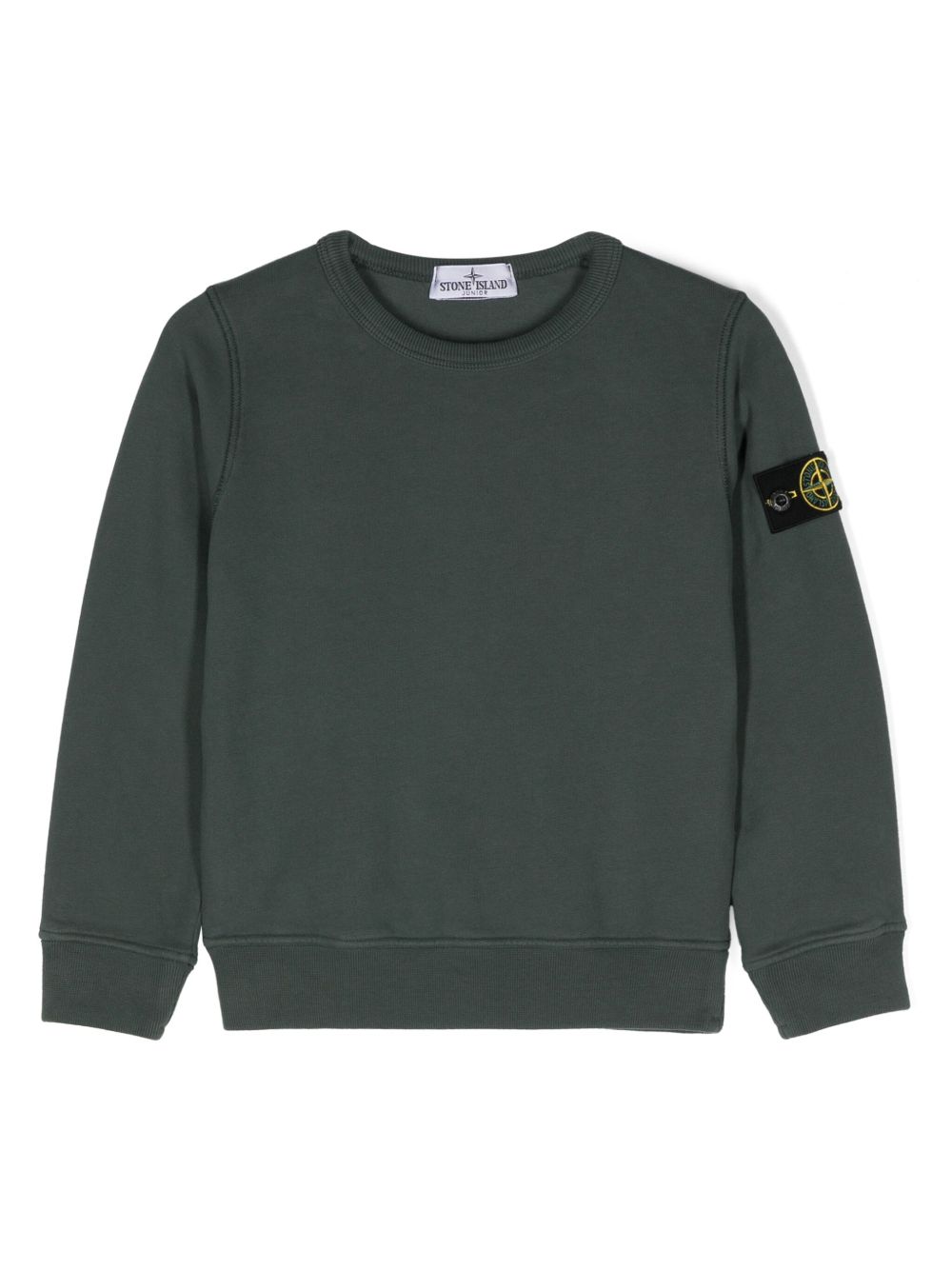Stone Island Junior 罗盘徽章棉卫衣 - 绿色