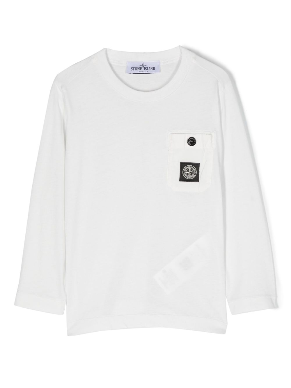 Stone Island Junior 标贴棉T恤 - 白色