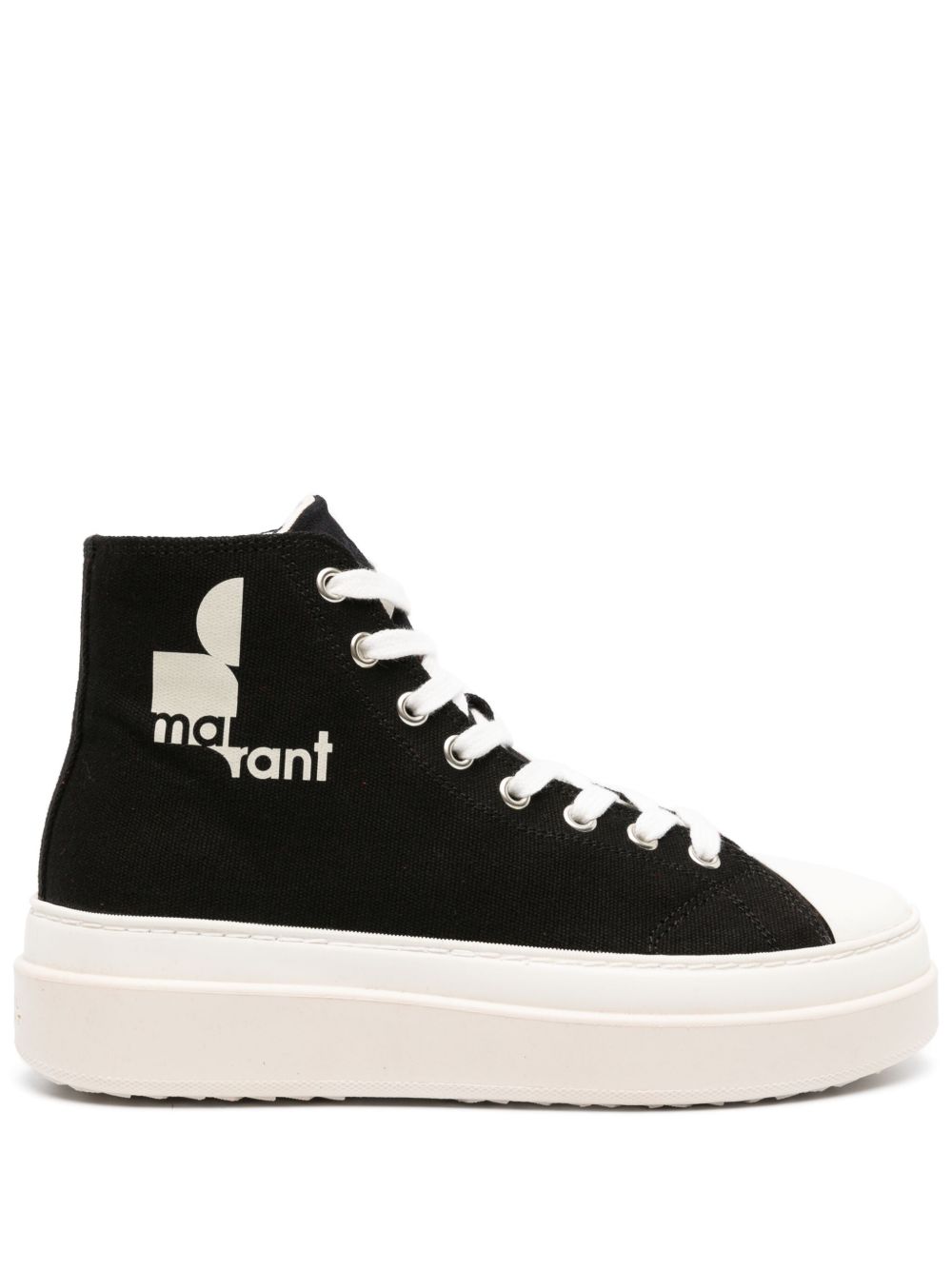 ISABEL MARANT Austen logo印花板鞋 - 黑色