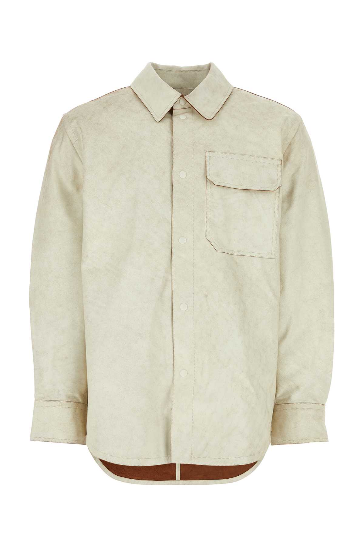 Helmut Lang 粉笔灰皮革衬衫