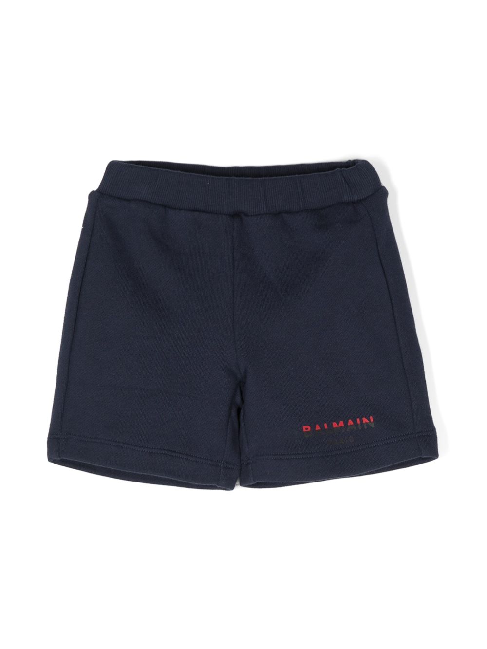 Balmain Kids logo印花棉短裤 - 蓝色