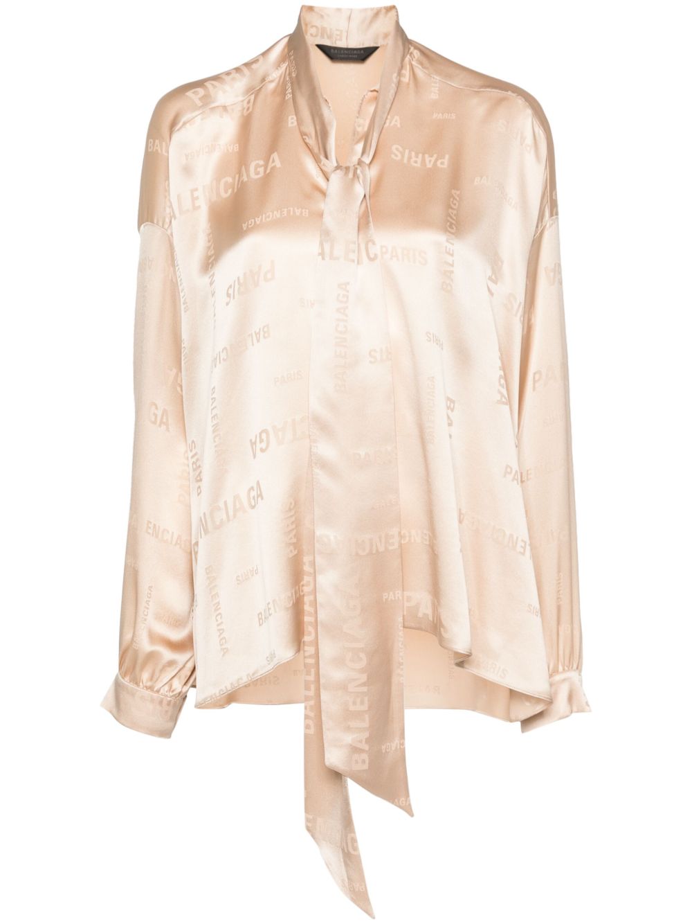 Balenciaga Bal Paris 真丝罩衫 - 中性色