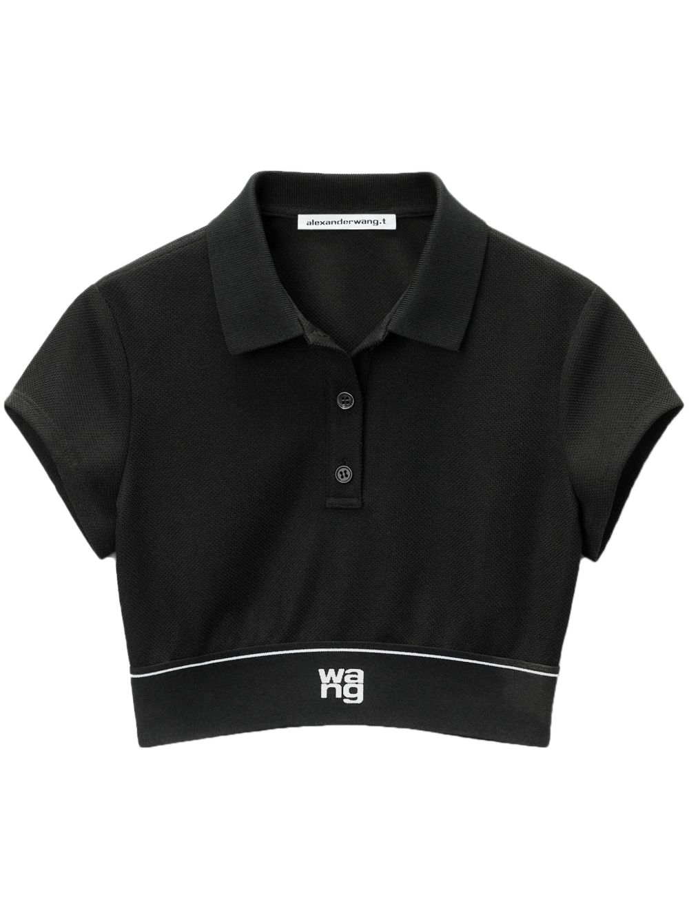 Alexander Wang Cheerleader 短款polo领上衣 - 黑色