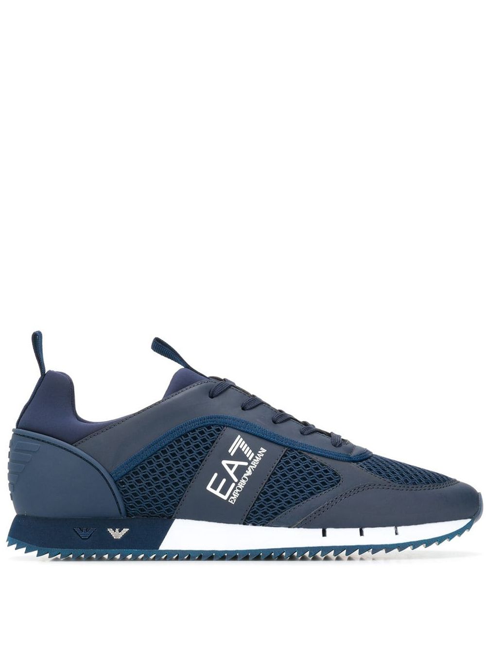 Ea7 Emporio Armani logo侧饰运动鞋 - 蓝色