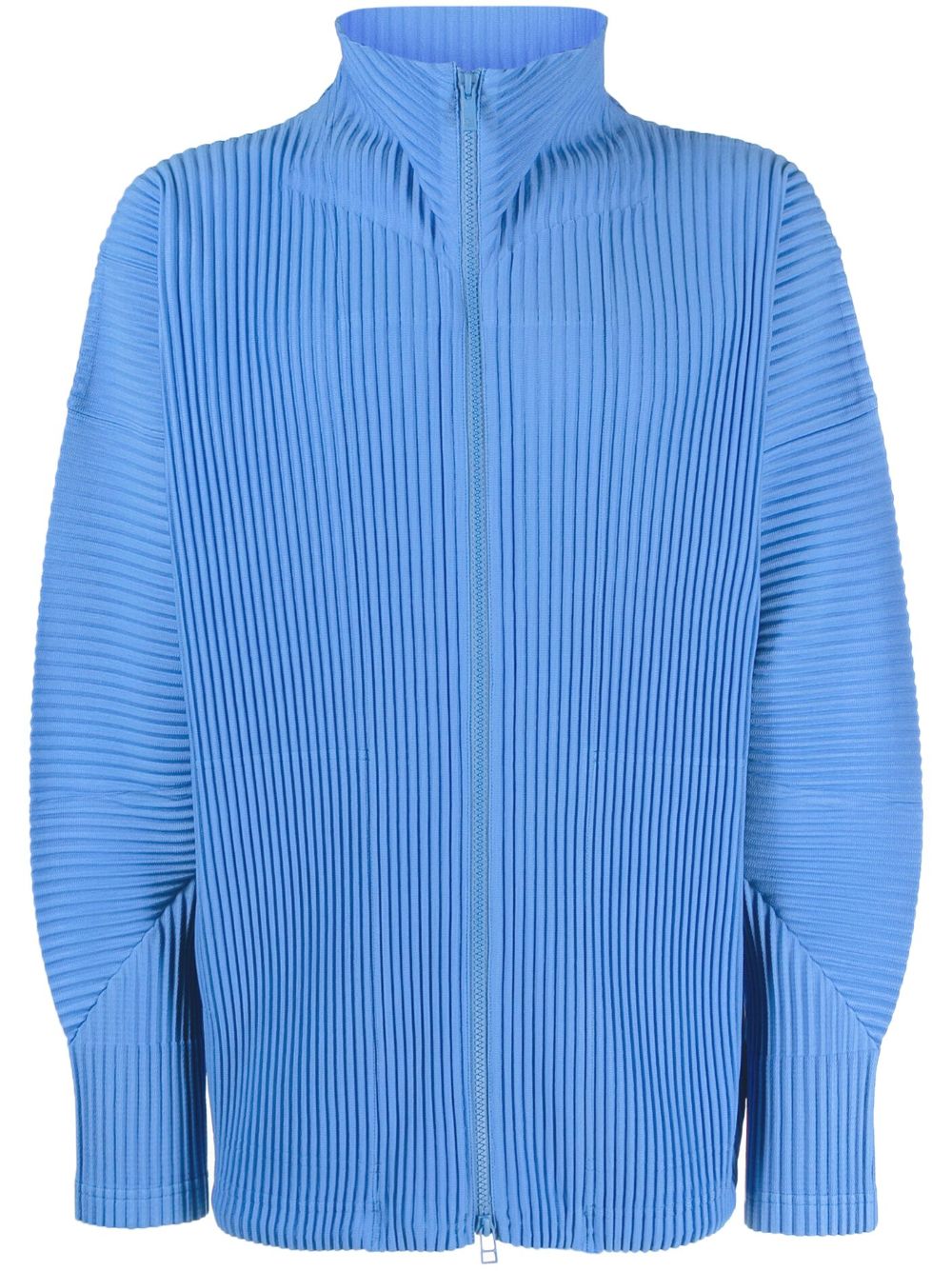 Homme Plissé Issey Miyake 细褶拉链夹克 - 蓝色