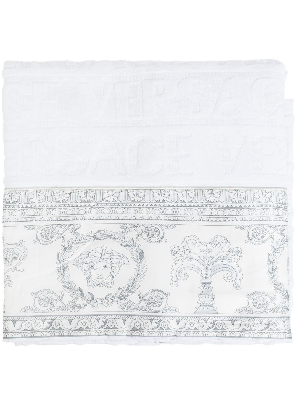Versace Barocco 浴巾（160厘米 x 100厘米） - 白色